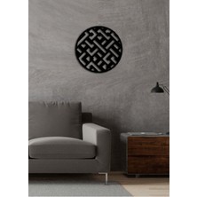 Artroya - Dairesel Metal Duvar Tablosu - Ev Duvar Dekorasyonu - 50 X 50 - Cm -Siyah - Deco-002