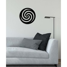 Artroya - Rosco Spriral Metal Duvar Tablosu - Ev Duvar Dekorasyonu - 50 X 50 - Cm -Siyah - Deco-078