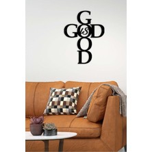 Artroya - God Is Good Metal Duvar Tablosu - Ev Duvar Dekorasyonu - 50 X 38 - Cm -Siyah - Deco-130