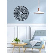 Artroya - Chartres Labirenti Metal Duvar Tablosu - Ev Duvar Dekorasyonu - 60 X 60 - Cm -Siyah - Deco-203