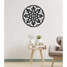 Artroya - Mandala Metal Duvar Tablosu - Ev Duvar Dekorasyonu - 60 X 60 - Cm -Siyah - Deco-115