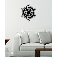 Artroya - Kelt Düğümü Metal Duvar Tablosu - Ev Duvar Dekorasyonu - 60 X 52 - Cm -Siyah - Deco-076