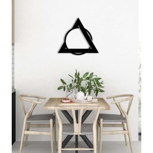 Artroya - Triangle Circle Fasab Metal Duvar Tablosu - Ev Duvar Dekorasyonu - 50 X 46 - Cm -Siyah - Deco-088