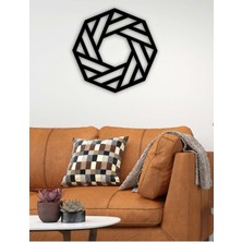 Artroya - Geometrik Kesim Daire Metal Duvar Tablosu - Ev Duvar Dekorasyonu - 50 X 50 - Cm -Siyah - Deco-092