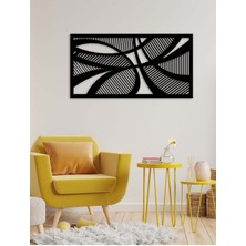 Artroya - Geometric Line Metal Duvar Tablosu - Ev Duvar Dekorasyonu - 90 X 45 - Cm -Siyah - Deco-157