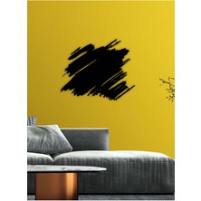 Artroya - Fırça Izi Metal Duvar Tablosu - Ev Duvar Dekorasyonu - 70 X 58 - Cm -Siyah - Deco-168