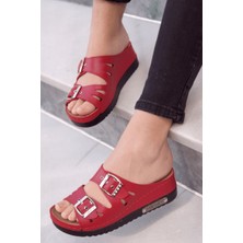 Neon Shoes Kadın Günlük Terlik Çift Bant Tokalı Ortopedik Terletmeyen Taban Ev Dışarı Anne Terliği