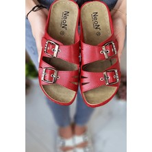 Neon Shoes Kadın Günlük Terlik Çift Bant Tokalı Ortopedik Terletmeyen Taban Ev Dışarı Anne Terliği