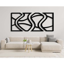 Artroya - Esnek Daireler Metal Duvar Tablosu - Ev Duvar Dekorasyonu - 75 X 165 - Cm -Siyah - Deco-055
