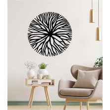 Artroya - Tree Circle Metal Duvar Tablosu - Ev Duvar Dekorasyonu - 65 X 65 - Cm -Siyah - Deco-091