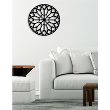 Artroya - Çiçek Pencere Metal Duvar Tablosu - Ev Duvar Dekorasyonu - 50 X 50 - Cm -Siyah - Deco-112