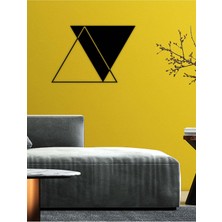 Artroya - Balance Of Triangles Metal Duvar Tablosu - Ev Duvar Dekorasyonu - 50 X 34 - Cm -Siyah - Deco-034
