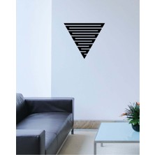 Artroya - Çizgili Üçgen Metal Duvar Tablosu - Ev Duvar Dekorasyonu - 50 X 43 - Cm -Siyah - Deco-010
