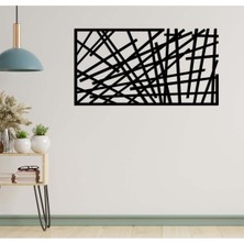 Artroya - Nested Lines Metal Duvar Tablosu - Ev Duvar Dekorasyonu - 50 X 85 - Cm -Siyah - Deco-059