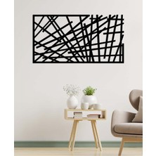 Artroya - Nested Lines Metal Duvar Tablosu - Ev Duvar Dekorasyonu - 50 X 85 - Cm -Siyah - Deco-059