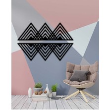 Artroya - Metal Mountain Duvar Tablosu - Ev Duvar Dekorasyonu - 100 X 65 - Cm -Siyah - Deco-012