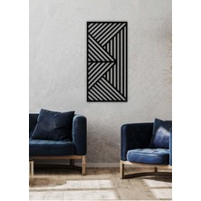 Artroya - Line Metal Duvar Tablosu - Ev Duvar Dekorasyonu - 45 X 90 - Cm -Siyah - Deco-003