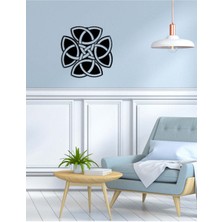 Artroya - Triquetra Metal Duvar Tablosu - Ev Duvar Dekorasyonu - 50 X 50 - Cm -Siyah - Deco-117