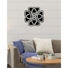Artroya - Triquetra Metal Duvar Tablosu - Ev Duvar Dekorasyonu - 50 X 50 - Cm -Siyah - Deco-117