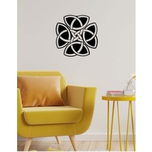 Artroya - Triquetra Metal Duvar Tablosu - Ev Duvar Dekorasyonu - 50 X 50 - Cm -Siyah - Deco-117