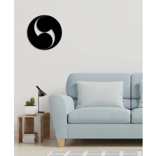 Artroya - Tomoe Symbol Metal Duvar Tablosu - Ev Duvar Dekorasyonu - 42 X 42 - Cm -Siyah - Deco-085