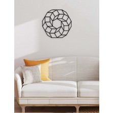 Artroya - Geometrik Daire Metal Duvar Tablosu - Ev Duvar Dekorasyonu - 55 X 53 - Cm -Siyah - Deco-120