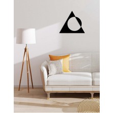 Artroya - Circle In Triangle Metal Duvar Tablosu - Ev Duvar Dekorasyonu - 50 X 57 - Cm -Siyah - Deco-036
