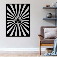 Artroya - Line Illusion Metal Duvar Tablosu - Ev Duvar Dekorasyonu - 70 X 55 - Cm -Siyah - Deco-195