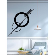 Artroya - Daireler Ve Çizgiler Metal Duvar Tablosu - Ev Duvar Dekorasyonu - 80 X 50 - Cm -Siyah - Deco-178