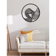 Artroya - Line Wave Metal Duvar Tablosu - Ev Duvar Dekorasyonu - 65 X 65 - Cm -Siyah - Deco-089