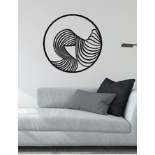 Artroya - Line Wave Metal Duvar Tablosu - Ev Duvar Dekorasyonu - 65 X 65 - Cm -Siyah - Deco-089