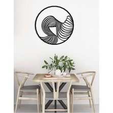 Artroya - Line Wave Metal Duvar Tablosu - Ev Duvar Dekorasyonu - 65 X 65 - Cm -Siyah - Deco-089