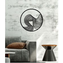 Artroya - Line Wave Metal Duvar Tablosu - Ev Duvar Dekorasyonu - 65 X 65 - Cm -Siyah - Deco-089