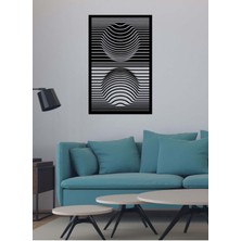 Artroya - Line Circles Metal Duvar Tablosu - Ev Duvar Dekorasyonu - 80 X 50 - Cm -Siyah - Deco-166