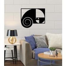 Artroya - Altın Oran Metal Duvar Tablosu - Ev Duvar Dekorasyonu - 60 X 48 - Cm -Siyah - Deco-191