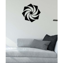 Artroya - Döngüsel Mandala Metal Duvar Tablosu - Ev Duvar Dekorasyonu - 50 X 50 - Cm -Siyah - Deco-146