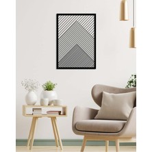 Artroya - Geometric Line Metal Duvar Tablosu - Ev Duvar Dekorasyonu - 70 X 50 - Cm -Siyah - Deco-155