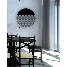 Artroya - Sea Waves Metal Duvar Tablosu - Ev Duvar Dekorasyonu - 50 X 50 - Cm -Siyah - Deco-017