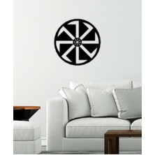 Artroya - Kolovrat Symbol Metal Duvar Tablosu - Ev Duvar Dekorasyonu - 60 X 60 - Cm -Siyah - Deco-145
