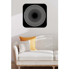Artroya - Optical Art Duvar Metal Tablosu - Ev Duvar Dekorasyonu - 60 X 60 - Cm -Siyah - Deco-196