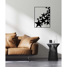 Artroya - Yıldız Şöleni Metal Duvar Tablosu - Ev Duvar Dekorasyonu - 55 X 75 - Cm -Siyah - Deco-054