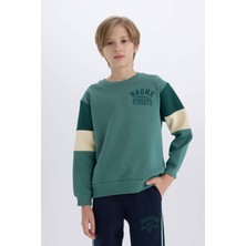 DeFacto Erkek Çocuk Bisiklet Yaka Baskılı Sweatshirt D3059A824WN