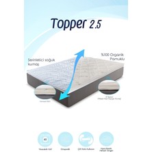 Topper 2.5 - Serinletici Soğuk & Organik Pamuk Kılıflı Visco Yatak Pedi - Soft %100 Visco Sünger