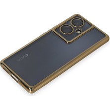 Newface Vivo V29 Lite Kılıf Razer Lensli Silikon - Gold 13