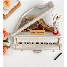 Hediye Biziz Büyük Boy Piyano Müzik Kutusu Öğretmenler Günü İçin Cam Malzemeden Kişiselleştirilebilir