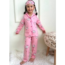 Moms Kids Önden Düğmeli Uzun Kollu Pijama Takımı