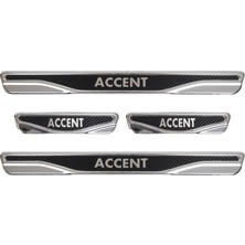 Hyundaı Accent Uyumlu 4 Prç. Iç Kapı Eşiği Karbon Krom Abs