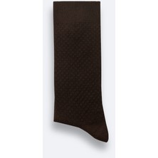 AVVA Erkek Kahverengi Dokulu Bambu Soket Çorap A42y8508