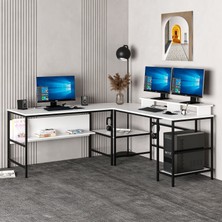 Minar Greta Köşe Masa Set-Beyaz