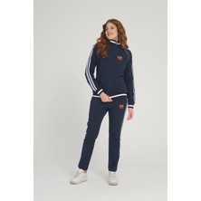 Kadın Sportswear Lacivert Fermuarlı Uzun Kol Eşofman Cepli Takım - 7663